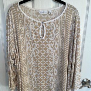 Susan Graver Liquid Knit Printed Top with Keyhole